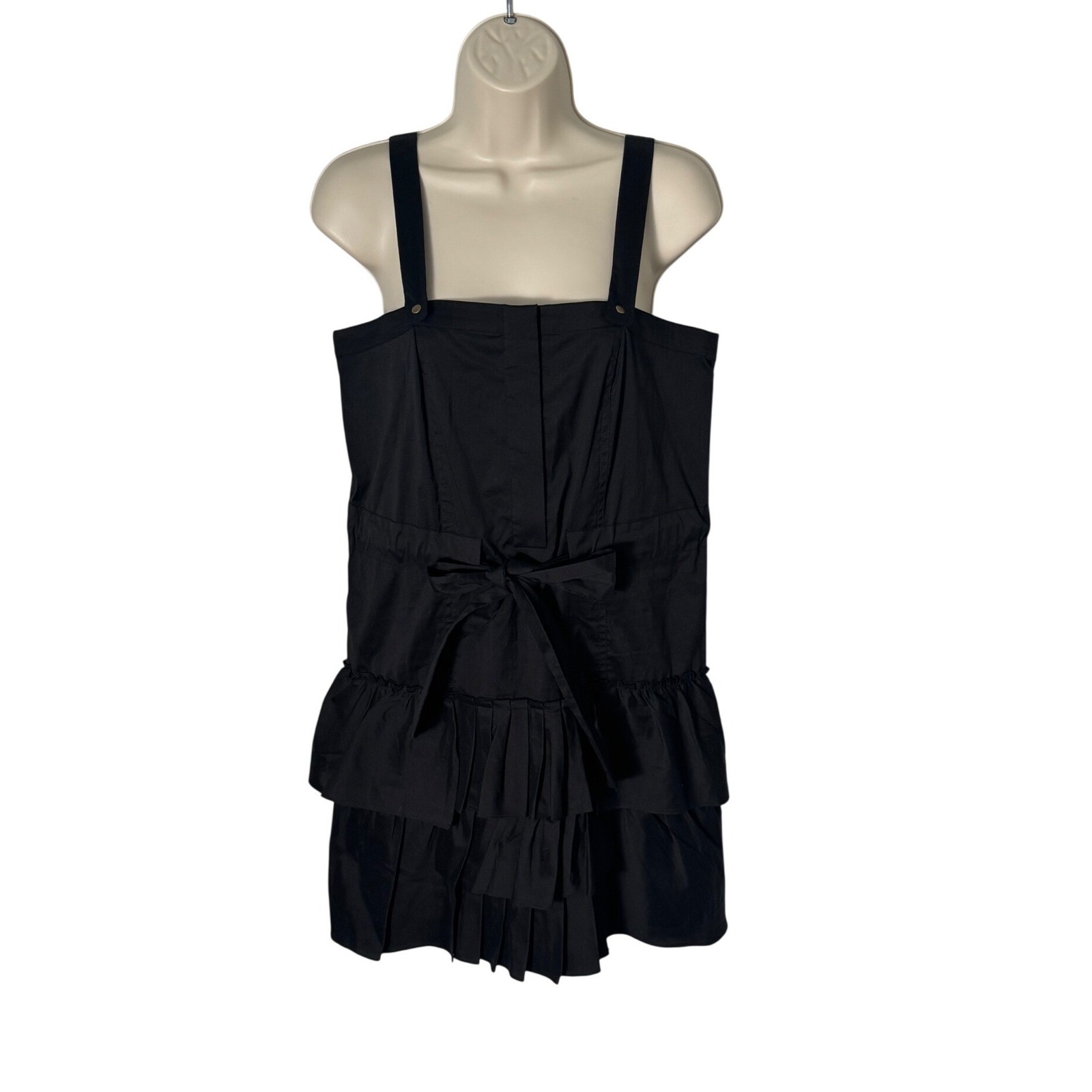 Cynthia Steffe Black Tiered Ruffle Mini Dress Cotton Blend Size 6